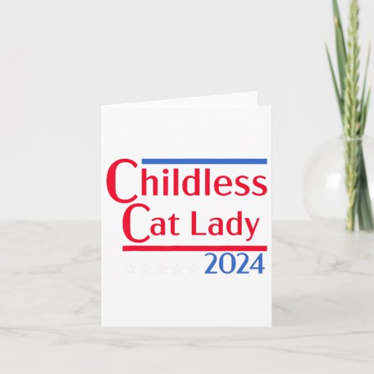 Funny Design Kinderlose Katze Lady 2024 Geschenke  Karte (Vorderseite)