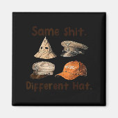 Funny Design Same Different Hat Art For Men Women Magnet (Vorne)
