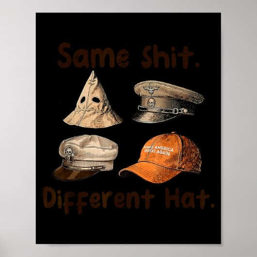 Funny Design Same Different Hat Art For Men Women Poster (Vorne)