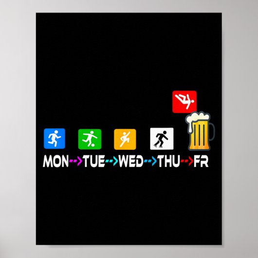 Funny Design Sayings Week Finally Friday Weekender Poster (Vorne)