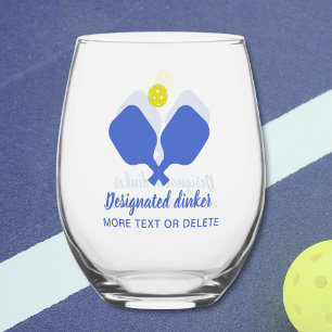 Funny Designated Dinker Personalisiert Pickleball Weinglas Ohne Stiel