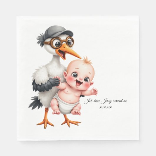 Funny designed paper napkins baby shower adjust serviette (Vorderseite)