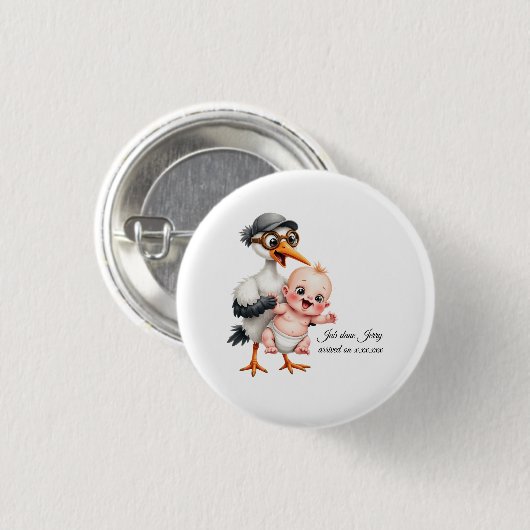 Funny designed sticker buttons baby shower adjust (Vorne & Hinten)