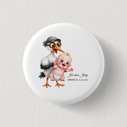 Funny designed sticker buttons baby shower adjust (Vorderseite)