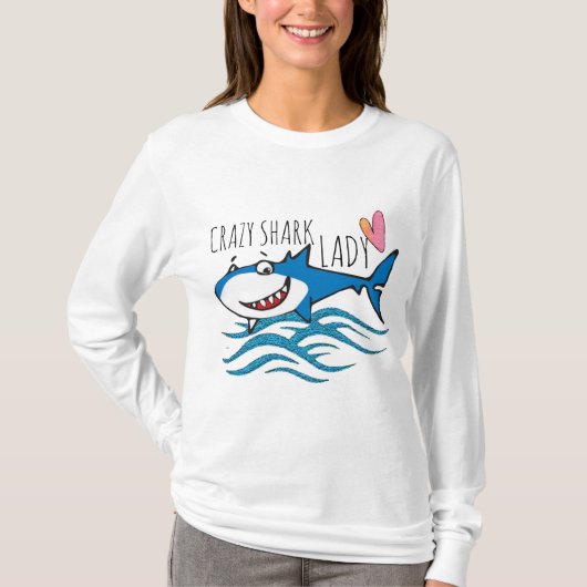 Funny designt verrückte Hai Ladys Frauen T-Shirt (Vorderseite)