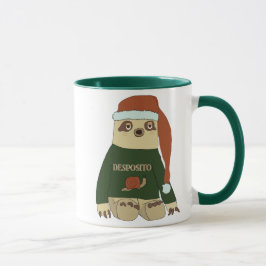 Funny Desposito Christmas Sweater Sloth Coffee Tas Tasse