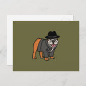 Funny Detective English Bulldog Postcard Postkarte (Vorne/Hinten)