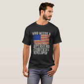 Funny Developer Superhero Vintages T-Shirt für Män (Vorne ganz)