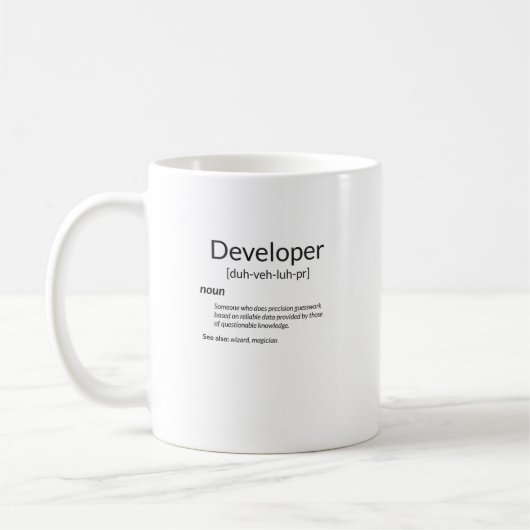 Funny Developers Geschenk Entwickler Definition Ge Kaffeetasse (Links)