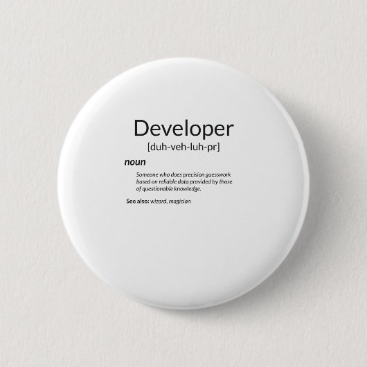Funny Developers verschenken Entwickler-Definition Button (Vorderseite)