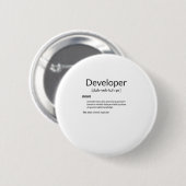 Funny Developers verschenken Entwickler-Definition Button (Vorne & Hinten)