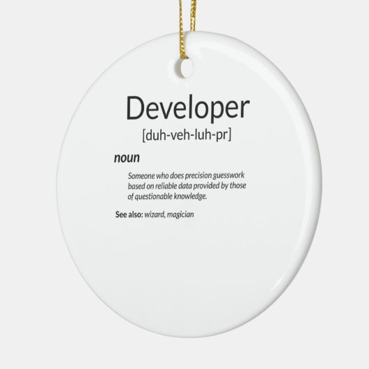 Funny Developers verschenken Entwickler-Definition Keramik Ornament (Links)