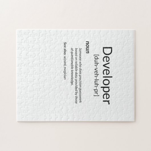 Funny Developers verschenken Entwickler-Definition Puzzle (Horizontal)