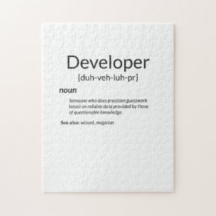 Funny Developers verschenken Entwickler-Definition Puzzle