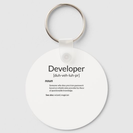Funny Developers verschenken Entwickler-Definition Schlüsselanhänger (Vorderseite)