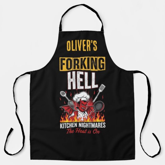 Funny Devil Chef Forking Hell Kitchen Nightmares Schürze (Vorderseite)