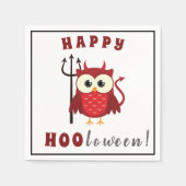 Funny Devil Owl Trick oder Treatment Halloween-Par Serviette (Vorderseite)