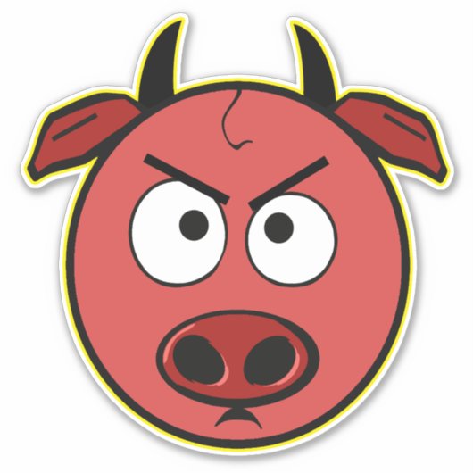 Funny Devil Pig Aufkleber (Vorderseite)