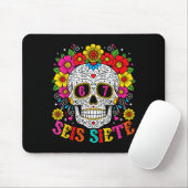 Funny Dia De Los Muertos Sugar Skull Seis Siete 67 Mousepad (Mit Mouse)