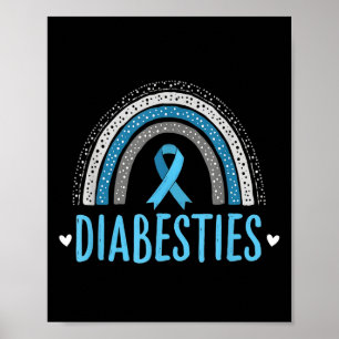 Funny Diabesties Diabetes Awareness Friends Poster