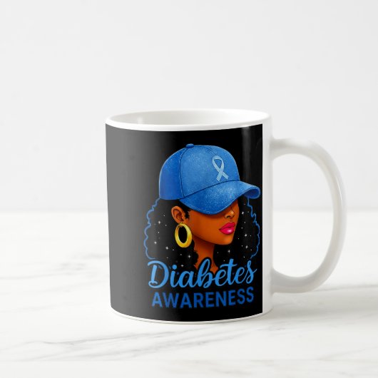 Funny Diabetes Awareness Month Black Women Kaffeetasse (Rechts)