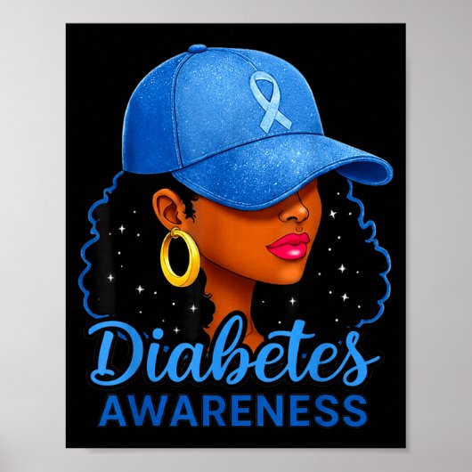 Funny Diabetes Awareness Month Black Women  Poster (Vorne)