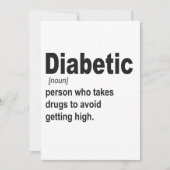 Funny Diabetic Typ 1 Definition Awareness Geschenk Einladung (Vorderseite)