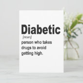 Funny Diabetic Typ 1 Definition Awareness Geschenk Einladung (Stehend Vorderseite)
