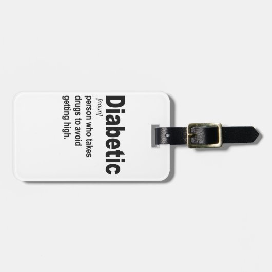 Funny Diabetic Typ 1 Definition Awareness Geschenk Gepäckanhänger (Vorderseite horizontal)
