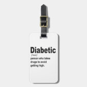 Funny Diabetic Typ 1 Definition Awareness Geschenk Gepäckanhänger (Vorderseite vertikal)
