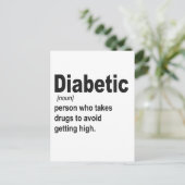Funny Diabetic Typ 1 Definition Awareness Geschenk Postkarte (Stehend Vorderseite)