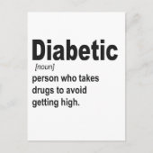 Funny Diabetic Typ 1 Definition Awareness Geschenk Postkarte (Vorderseite)