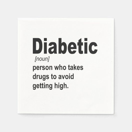 Funny Diabetic Typ 1 Definition Awareness Geschenk Serviette (Vorderseite)