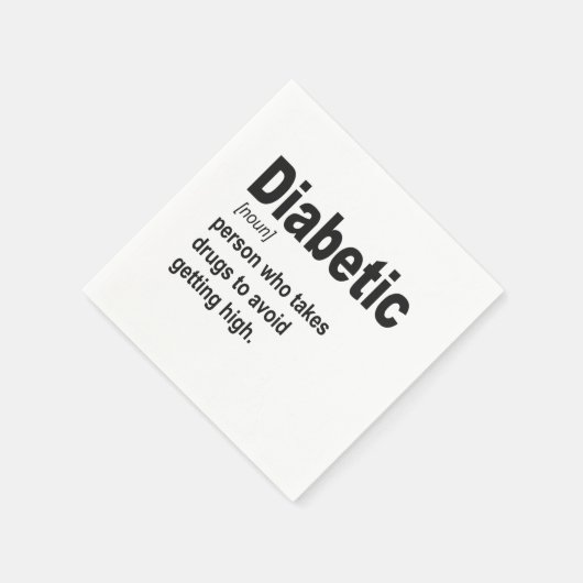 Funny Diabetic Typ 1 Definition Awareness Geschenk Serviette (Ecke)