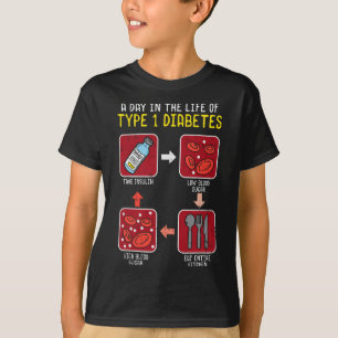 Funny Diabetic Typ 1 Lebenszyklus - Funny Diabetes T-Shirt