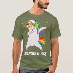 Funny Dialysis Nurse Dabbing Einhorn Niedliche Kra T-Shirt