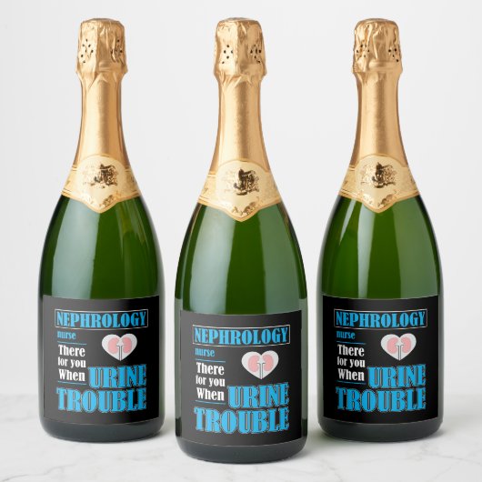 Funny Dialysis RN Urin Spaß Nephrologie Krankensch Schaumweinetikett (Flaschen)