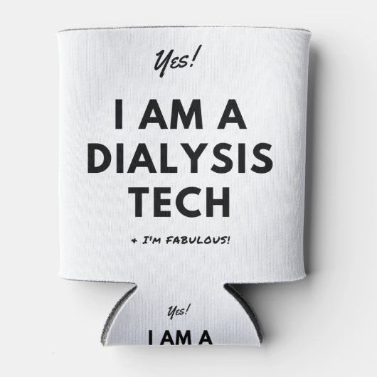 Funny Dialysis Tech Nurschwarz und Weiß Dosenkühler (Vorderseite)
