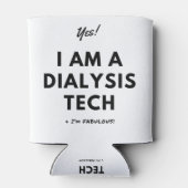 Funny Dialysis Tech Nurschwarz und Weiß Dosenkühler (Rückseite)