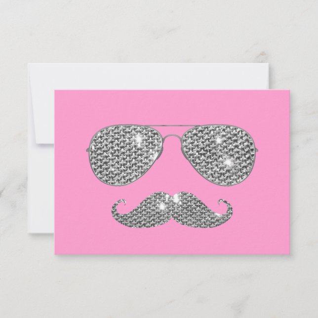 Funny Diamond Mustache mit Brille (Vorderseite)
