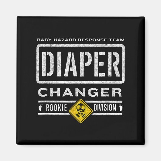 Funny Diaper Changer Duty - Expecting Baby New Dad Magnet (Vorne)
