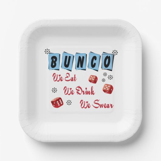 Funny Dice Girls Night Out Bunco Pappteller (Vorderseite)