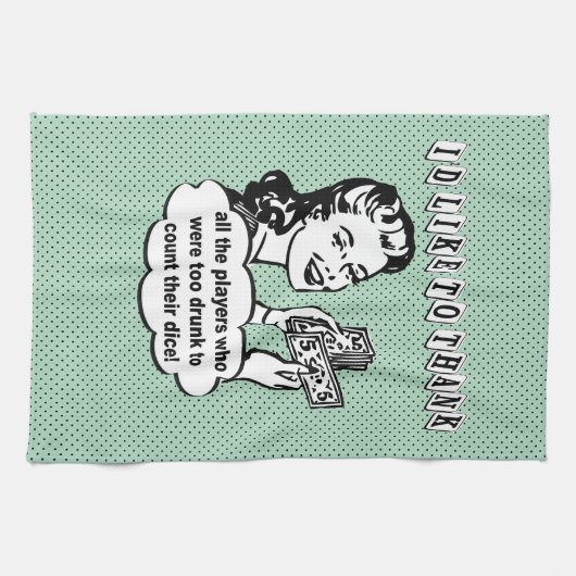 Funny Dice - Ich möchte mich bedanken Küchentuch (Horizontal)