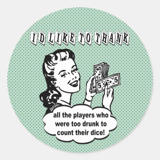 Funny Dice - Ich möchte mich bedanken Runder Aufkleber (Vorderseite)