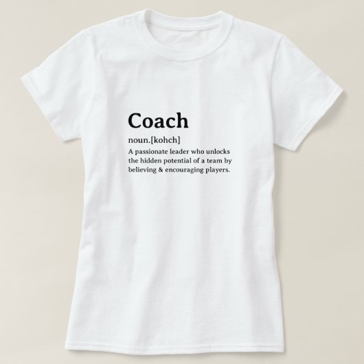 Funny Dictionary Definition Coach T-Shirt (Design vorne)