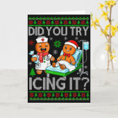 Funny Did You Try Icing It Christmas Gingerbread X Karte (Gelbe Blume)
