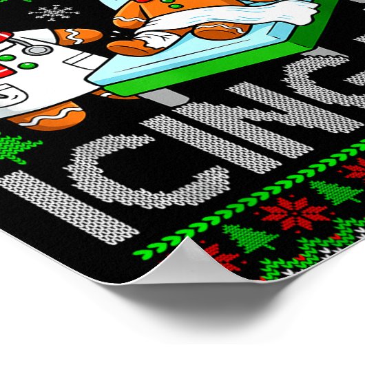 Funny Did You Try Icing It Christmas Gingerbread X Poster (Ecke)