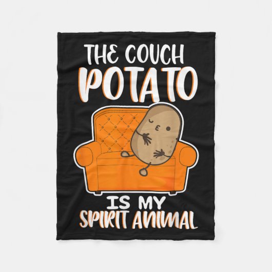 Funny die Couch Potato ist mein Geist Tierleuchte Fleecedecke (Vorderseite)