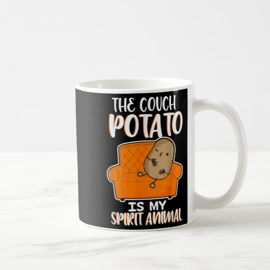 Funny die Couch Potato ist mein Geist Tierleuchte Kaffeetasse (Rechts)