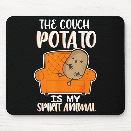 Funny die Couch Potato ist mein Geist Tierleuchte  Mousepad (Vorne)